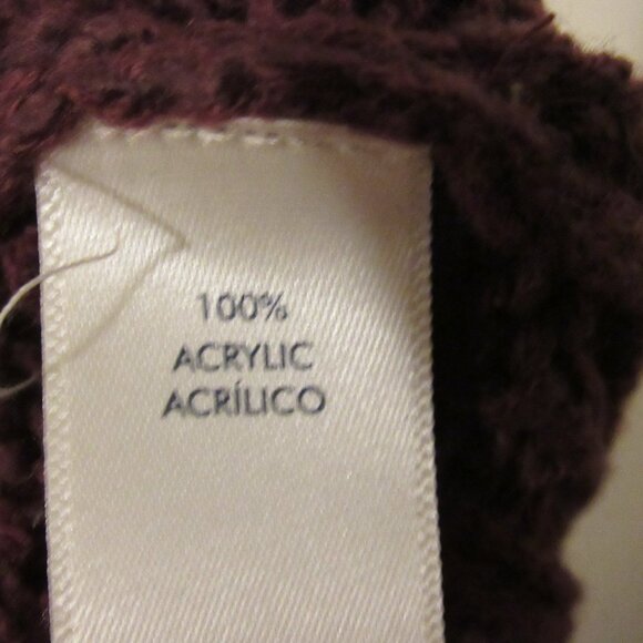 BKE Sweater Small V Neck Brown Destructed Cable Knit Frayed Pullover Oversize - Picture 6 of 7